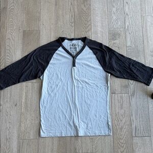 American Rag Black and Gray Henley Shirt